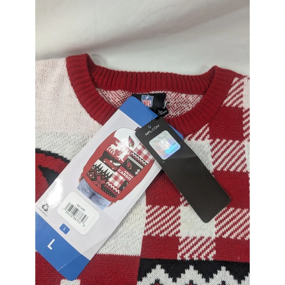 New NFL Team Apparel Arizona Cardinals Football Logo Christmas Sweater  Large